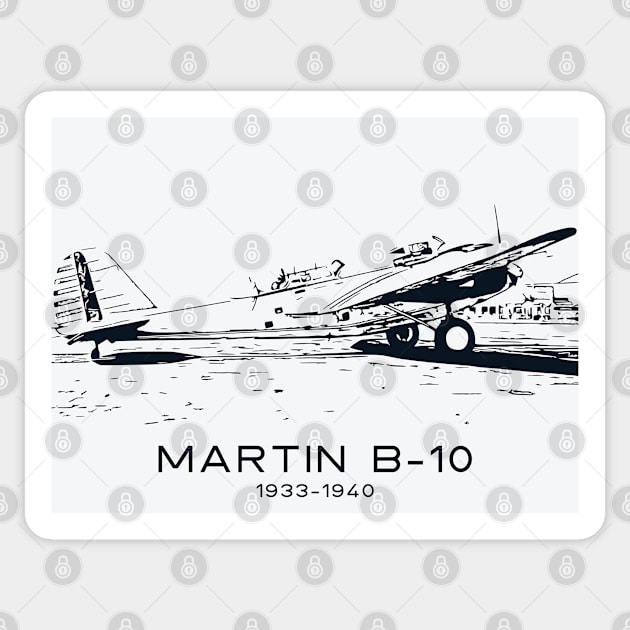 Martin B-10 1933-1940 Monoplane Bomber Sticker by Lakeric